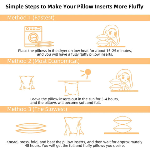 Steps to make Set Of 2 12x20 Outdoor Pillow Inserts Waterproof For Patio Porch Couch And Outdoor Furniture more fluffy