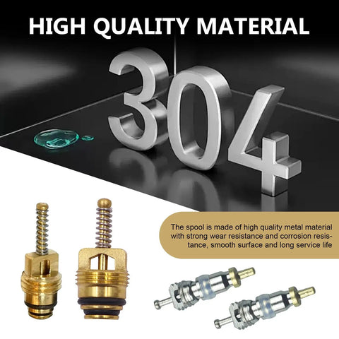 7 Piece Air Conditioning Valve Core Kit For Cars, Trucks, And SUVs Includes Durable Gold and Silver Metal Parts