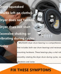 Dryer Drum Bearing Replacement Kit For GE Hotpoint Dryers Includes Drive Belt WE12M29 with fix symptoms graphics