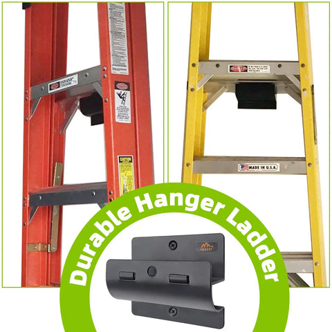 Heavy Duty Ladder Hanger For Garage Wall Storage Steel Wall Mount Keeps Ladders And Gear Off The Floor, Fits Folding Chairs, 1 Pack