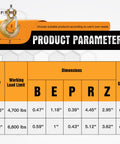 Dimensions and specifications of Three Eighths Inch Clevis Slip Hook With Safety Latch Grade 70 Tow Hook For Winches And Trailers.