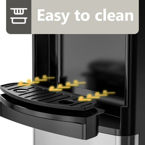 Drip tray of the Top Loading Hot And Cold Water Dispenser For 3 Or 5 Gallon Bottles With Kid Safe Lock, shown in an easy-clean design.