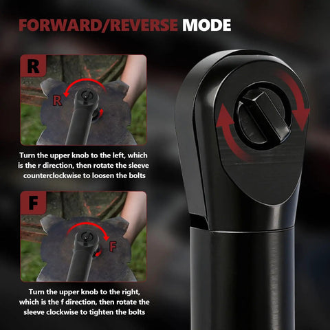 Forward reverse mode on upgraded brushless three eighths inch cordless ratchet wrench beast mode with 60 ft lbs torque