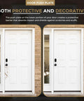 Tough As Nails Door Push Plate With Kickproof Reinforcement And Tight Security Guard For Main Entrance Protection Clean White Finish on door