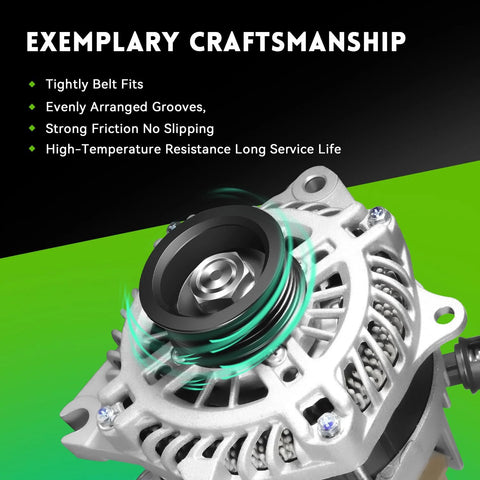 Beefed Up 175 Amp High Output Alternator Compatible With Ford Taurus 13-18 Explorer 12-18 Flex Lincoln MKS