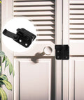 Hardcore Stainless Steel Flip Latch Heavy Duty Gate Bolt Safety Lock For Outdoor Yard And Fence Doors Rust Proof Two Pack on white doors.