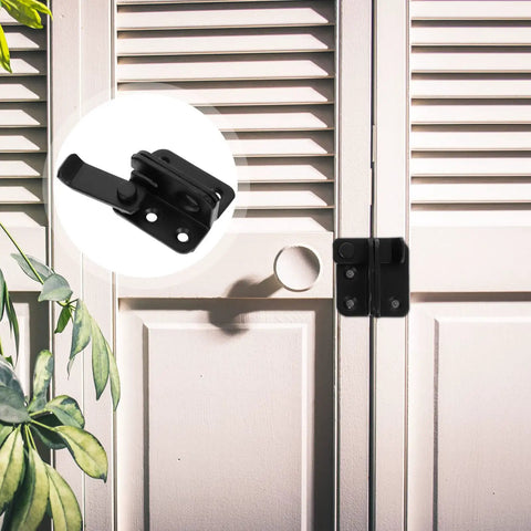 Hardcore Stainless Steel Flip Latch Heavy Duty Gate Bolt Safety Lock For Outdoor Yard And Fence Doors Rust Proof Two Pack on white doors.