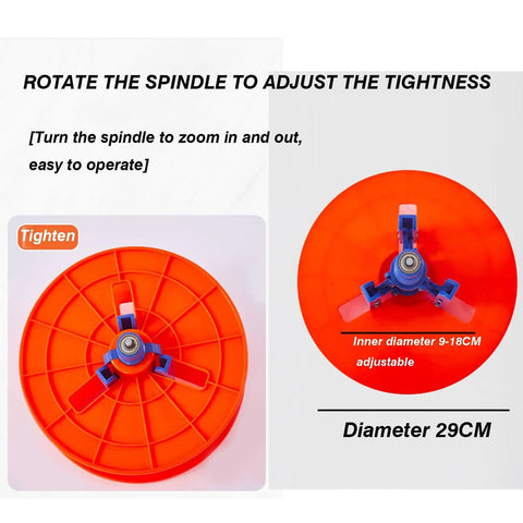 Top view of adjustable spindle mechanism for Heavy Duty Folding Cable Rack On Wheels With Rolled Steel Wire Dispenser.