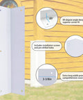Tough As Nails Double Pack White Stainless Steel Corner Guards 3 3/8 X 3 3/8 X 11 3/4 Inches with 89-degree angle for installation.