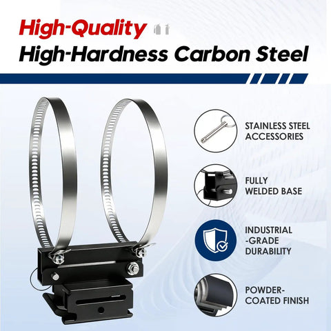 Heavy Duty Vertical E Track Fire Extinguisher Mount With Beefy Stainless Clamps And Fully Welded Base Locks In Five To Ten Lb Tanks Rock Solid Cargo Saver For Work Trucks Trailers Campers Rvs