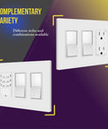 3-Gang Screwless Decorator Wall Plate With Child Safe Cover Unbreakable Polycarbonate Thermoplastic Glossy White Finish