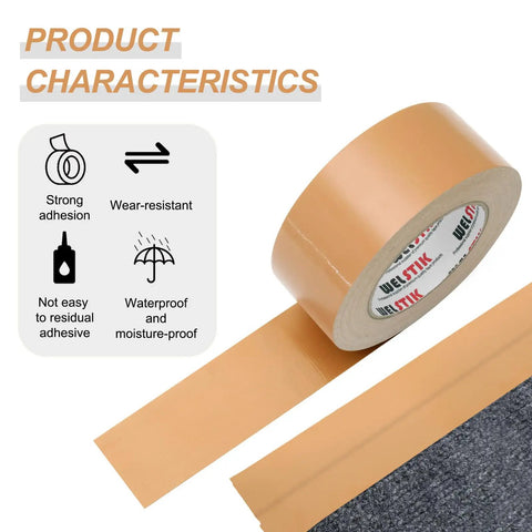 Workhorse Tan Duct Tape 2 Inch By 45 Yard Roll Waterproof Cloth Fabric Duct Tape For DIY Projects And Repairs Indoor Outdoor Use Strong Sticky Easy Tear Leaves No Residue Great For Pros And Hobbyists, tan roll with product features