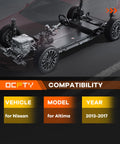 Chassis view of Nissan Altima 2013-2017, highlighting compatibility for Drop-In Front Strut Assembly Set includes Strut Mount