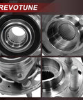 Close-up of 2 Pack Front And Rear Wheel Bearing And Hub Assembly For Buick Lacrosse Regal Chevrolet Equinox Malibu Impala Cadillac XTS CTS GMC Terrain 5 Lug With ABS Drop In Ready Plug And Play Upgrade
