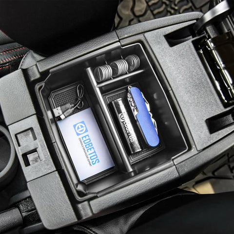 Open Center Console Organizer Tray For Jeep Wrangler JK And JKU 2011-2018 Not For JL Armrest Storage Box With Black Trim