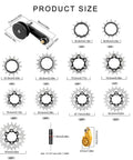 Upgrade Your Ride With This Tough Aluminum And Steel Single Speed Conversion Kit Chain Tensioner Guide For Easy Bicycles Adjuster Setup That Prevents Derailments And Keeps You Cruising Smooth On Every Dirt Track Or City Street Without Breaking A. size chart for 12T-22T single speed chain tensioner guide, aluminum and steel