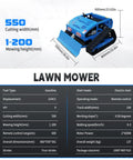 9 HP Gas RC Robotic Lawn Mower With Snow Plow For Remote Control Lawn Care, 600m Range, detailing specifications