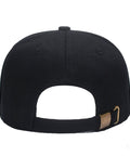 Back view of Customizable Adjustable Baseball Cap For Men And Women With Your Text Logo Or Image, metal buckle closure visible