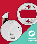 Battery Powered ZWave Smoke And Carbon Monoxide Alarm That Works With Ring Alarm Base Station, 2nd Generation, showing batteries