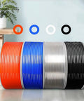 Flat Out Durable Black Polyurethane Pneumatic Hose For Air Compressors And Impact Tools 100 Meter Flexible Air Tubing Line in multiple colors.