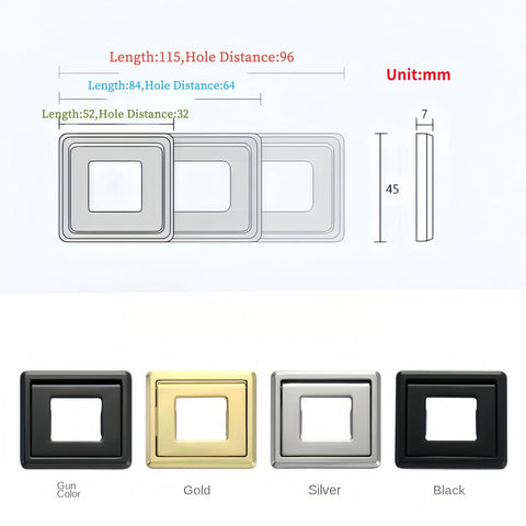 Two Piece Aluminium Alloy Flip Handle Hidden Door Pull Handles Set for Recessed Drawers Cabinets and Windows with Screws Silver 64mm Hole Distance