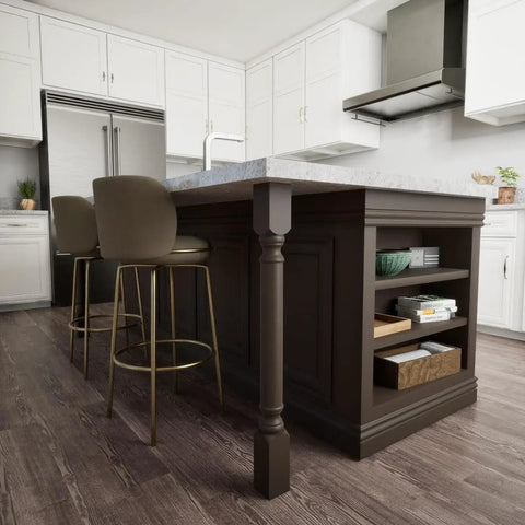 Traditional Cabinet Column In Rubberwood Unfinished For Cabinets Islands Mantels And Furniture Precision Carved With Crisp Details Ready To Stain Or Paint Height Thirty Five And A Half Inches on a kitchen island