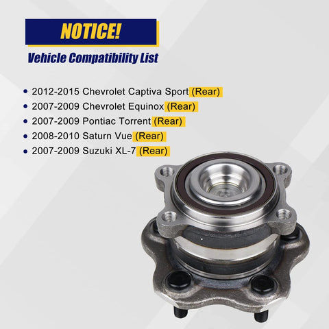Rear Wheel Bearing And Hub Assembly 512388 Beefed Up Replacement Fits Infiniti QX60 JX35 2013 2014 2019 And Nissan Altima Maxima