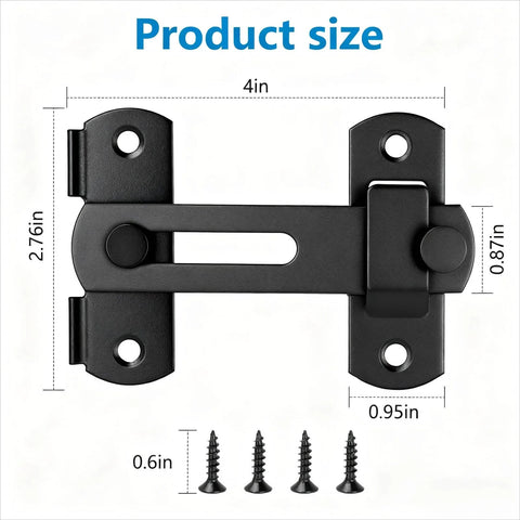 Two Pack Black Barn Door Lock Latch Set For Sliding Doors No Fuss Easy Install Privacy Lock Stainless Steel Rust Resistant