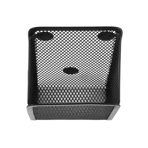 Front view of Magnetic Pencil Holder Mesh Stainless Steel Pen Basket Storage Organizer for whiteboards and blackboards.