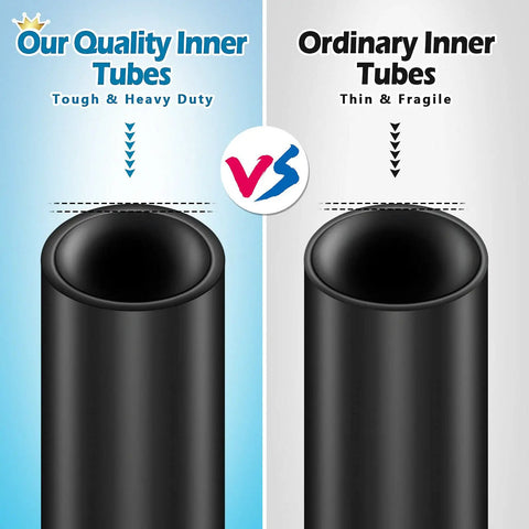 Comparison of inner tubes: Two Pack Premium Butyl Bike Inner Tubes With Schrader Valve 48mm vs Ordinary Inner Tubes