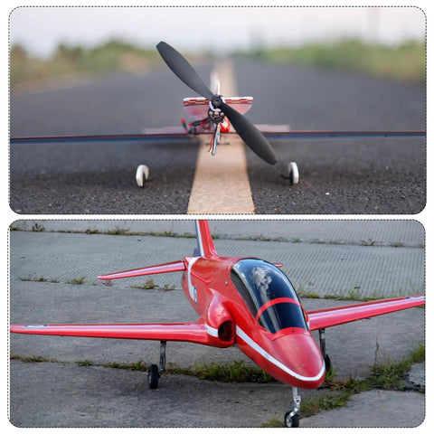 Red model planes with RC Airplane Wheels 25mm Foam Replacement Pack Of 8 For DIY Model Planes And Helicopters, ideal for indoor use.
