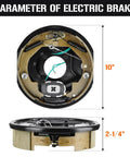Front view of Aeagle 5 drum brake kit on 4.5-inch bolt circle with 10 x 2.25 inch self-adjusting electric brake