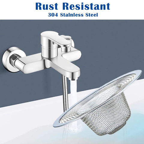 Two Pack Heavy Duty Stainless Steel Slop Basket Filter Trap with a 2.75 Inch Top and One Inch Mesh for Kitchen Sink and Bathroom Drains.