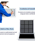 Installation of Heavy Duty Aluminum Louvered Vent For Cabinets Rock Solid Heat Dissipation Access Panel With Sleek Waterproof Finish Smooth Six By Fourteen Inch Airflow Cover Built Tough by applying paint.