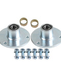 6 Inch Front Wheel Hub and Steering Spindle Kit for Racing Go Karts Drift Trikes ATVs and Quad Buggies, two hubs and hardware