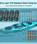 Low Profile Kayak Track Rail Mount Kit For All T Slot Rails Hook Up Your Gear With Custom Mount Points For Fishing Rod Holder, Fish Finder, Cup Holder, Paddle Holder, Anchor Cleats And Other Kayak Accessories 4 Inch 4 Pack, 316 stainless steel screws