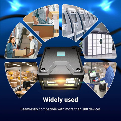 Workhorse Fixed Barcode Scanner With 4 In 1 Scanning Modes USB Interface 1D 2D QR Reader for various industrial applications