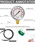 All In One Air Tank Valve Kit With Gauge And Repair Kit For Compressed Air Systems, Includes Two Inch Pressure Gauge