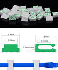Adhesive Cable Clips 100 Pack Go To Cable Management Self Adhesive Wire Clips Cord Holders Small White For Car Outdoor Wall