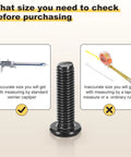 Toughest As Nails Furniture Crib Screw Replacement Set With M6 Barrel Nuts And Flat Head Bolts including measurement tips and a bolt.