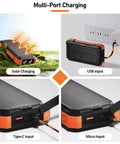 Ultra High Capacity Solar Power Bank On The Go 49800mAh with 22.5W quick charge and 15W wireless, multi-port charging options