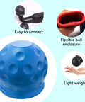 2 Inch Rubber Trailer Ball Cover 2 Pack Waterproof Towing Hitch Ball Protector Dustproof Sleeve Universal Fit For Truck RV Trailer Car Accessories Blue Durable Built Tough Weatherproof Quality featuring blue rubber cover, flexible red enclosure, and easy connection.