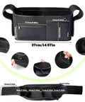 Durable Neoprene Golf Cart Organizer Bag With Front Pocket For Scorecards Pencils And Gear, dimensions and compartments visible
