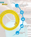 72 Inch 3/8 Inch HVAC Vacuum Hose Pro Grade With Standard 3/8 X 3/8 Flare Fittings Low Resistance High Flow For Fast Evacuation And Recovery 20 Micron Vacuum Yellow Color Coded For Vacuum And Charge