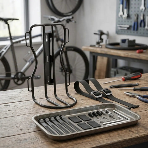 Check Out This Awesome 10 Liter Front Fork Bag That Slaps On Any Bike Scooter Or Ebike For Total Stability Plus The Heavy Duty Alu Rack Holds Your Gear Tight Without Flopping Around. Aluminum rack and straps for front fork bike bag kit