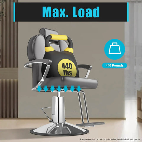 Barber Chair Hydraulic Pump Replacement For Most Styling Chairs, Pro Grade 440lbs Load Capacity illustration