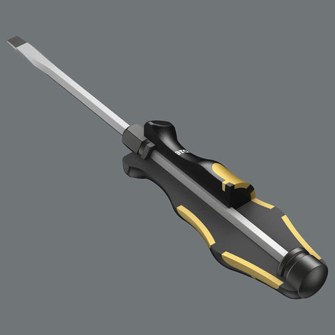 Kraftform Plus 932 A Slotted Screwdriver 9mm Head 6 Inch Blade Length, Ergonomic Multi Component Handle With Impact Cap For High Torque, Precise Black Point Tip For A Rock Solid Fit And Durability