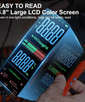 Workhorse USB C Rechargeable True RMS Multimeter With 6000 Counts large 4.8 inch backlit display showing measurements