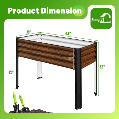 2 Pack Elevated Metal Raised Garden Bed With Legs 48 By 18 By 32 Inches Outdoor Planter Boxes For Backyard Patio And Balcony