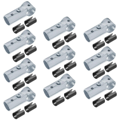 Ten Sets T Pipe Clamp Connectors Tee Clamps for 3/4 Inch EMT Conduit Direct Fit, Bolts and Nuts Included, Low Carbon Steel, Electro Galvanized Finish